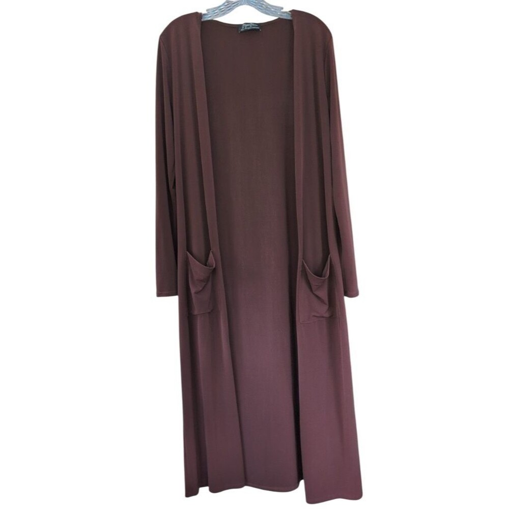 Brigitte Brianna Essential Lifestyle Duster Cardigan S Long Brown Travel Layers